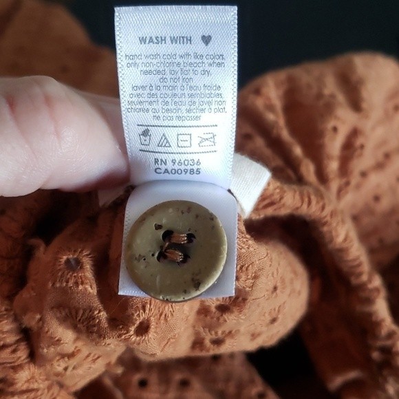 Revolve eberjey Portola Elise Eyelet Dress 100% Cotton Pecan Size Small - Picture 14 of 14